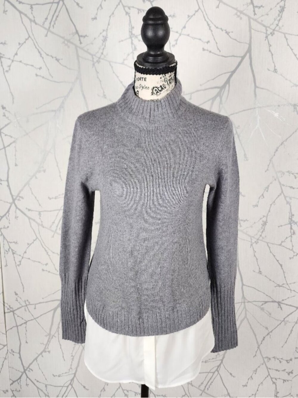 Saks Fifth Avenue 35% Wool 5% Cashmere Mockneck Layered Sweater